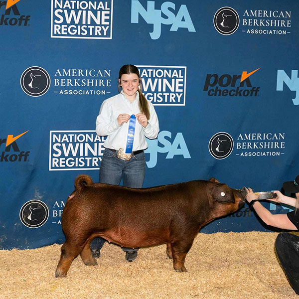 3RD OVERALL DUROC GILT DIVISION 3 – 2023 NJSA Southeast Regional Purebred Gilts