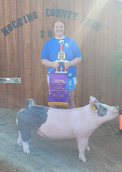 GRAND CHAMPION FARROW TO FINISH – 2021 Hocking County Fair, OH