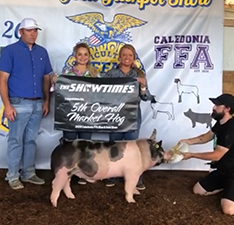 5TH OVERALL MARKET HOG – 2020 Caledonia FFA Blue & Gold Show