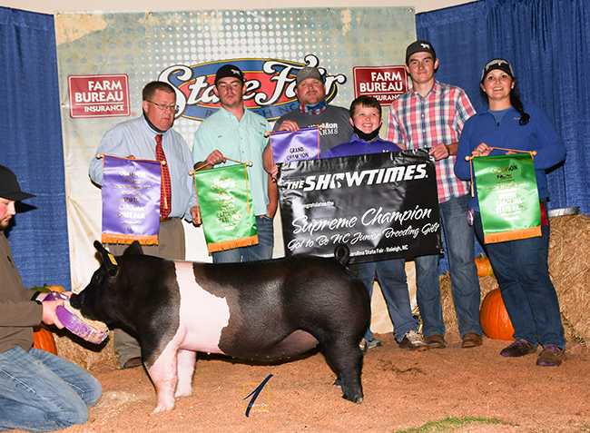 SUPREME CHAMPION BREEDING GILT – 2020 North Carolina State Fair
