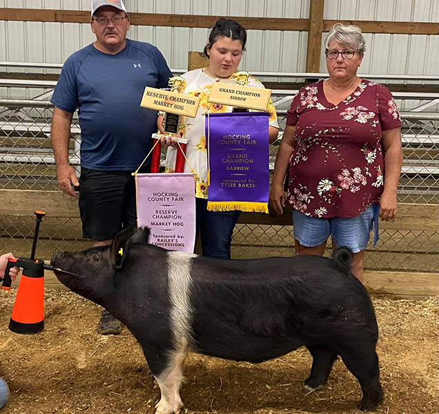 RESERVE GRAND, CHAMPION BARROW – 2021 Hocking County, OH