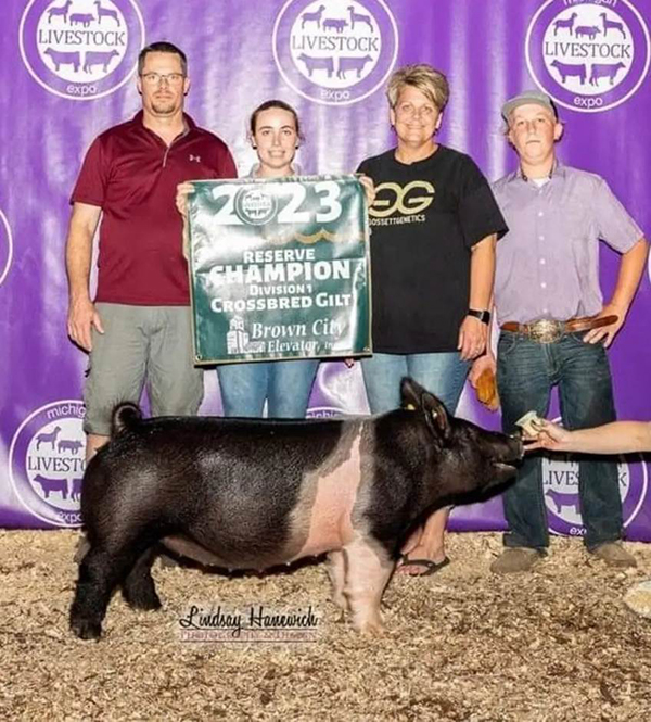 RESERVE CHAMPION OVERALL D1 CROSS GILT – 2023 MLE, MI