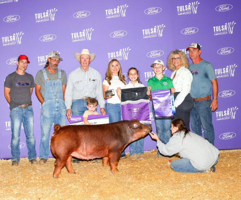 SUPREME CHAMPION AND CHAMPION DUROC GILT, 2024 Tulsa State Fair