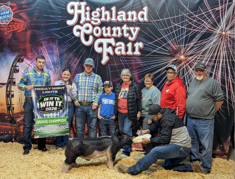GRAND CHAMPION OVERALL MARKET HOG,  FRIDAY NIGHT –  2026 Highland County Jackpot, OH